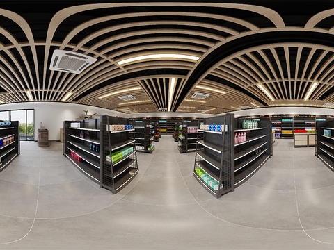  现代超市便利店vr全景3d模型 