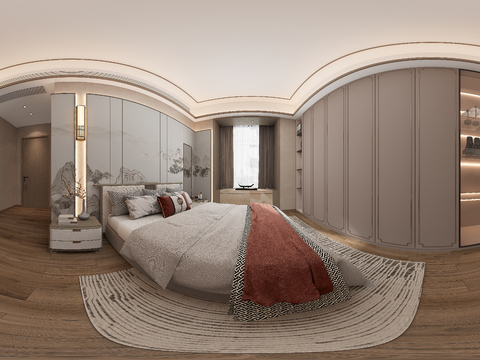  新中式主房vr全景3d模型 