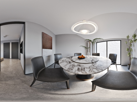  现代厨房cr全景3d模型 