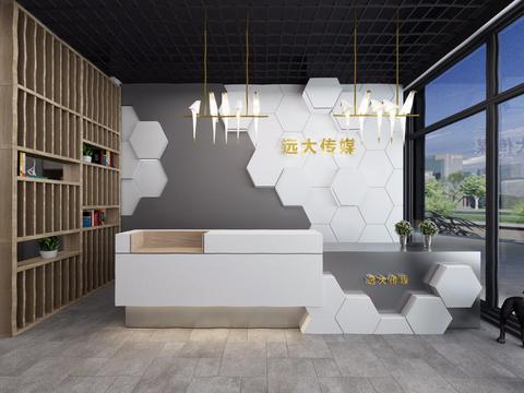  现代广告公司全景3D模型 
