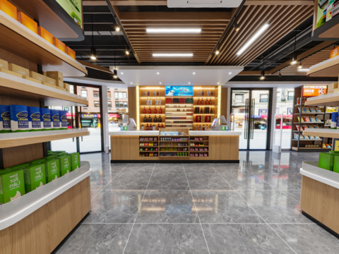  现代商场超市cr全景3d模型 