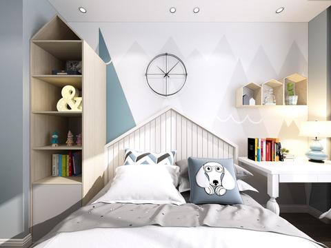  北欧儿童房男孩房vr全景3d模型 