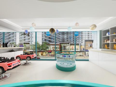 现代婴儿游泳馆母婴店全景3d模型 