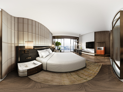  现代酒店客房vr全景3d模型 