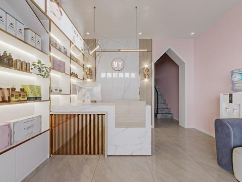  现代美容院大堂前台cr全景3d模型 