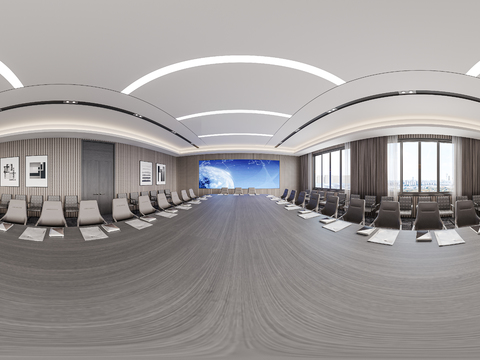  现代会议室vr全景3d模型 