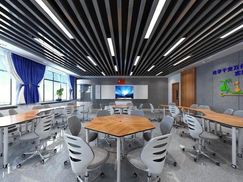  现代化学实验室全景3d模型 