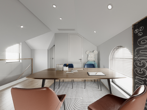  现代儿童房男孩房vr全景3d模型 