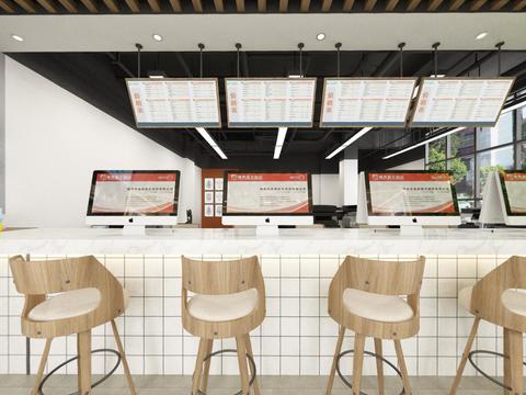  现代图文打印店全景3d模型 