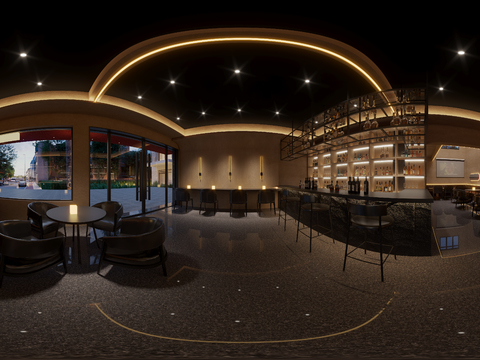  现代酒吧 清吧cr全景3d模型 