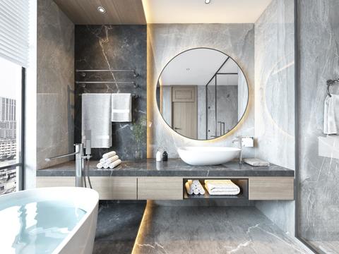  现代卫生间浴室vr全景3d模型 