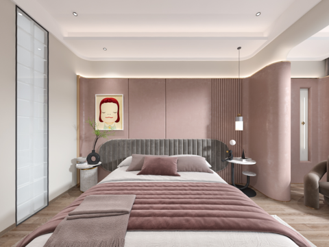  现代女孩房儿童房vr全景3d模型 