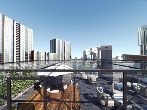  现代露台阳台花园vr全景3d模型 