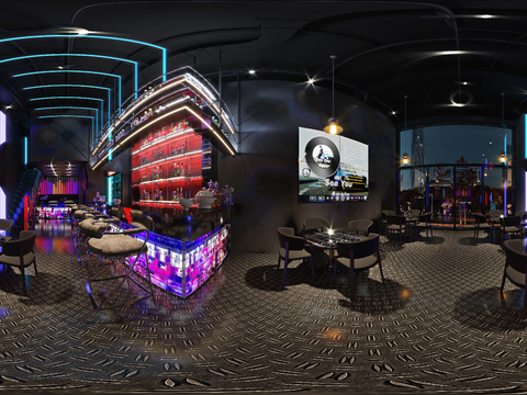  现代音乐酒吧cr全景3d模型 
