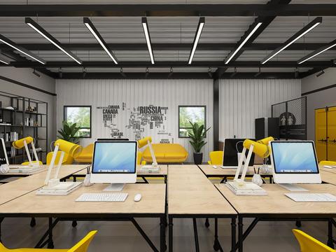  工业风办公室vr全景3d模型 