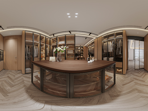  现代衣帽间CR全景3d模型 