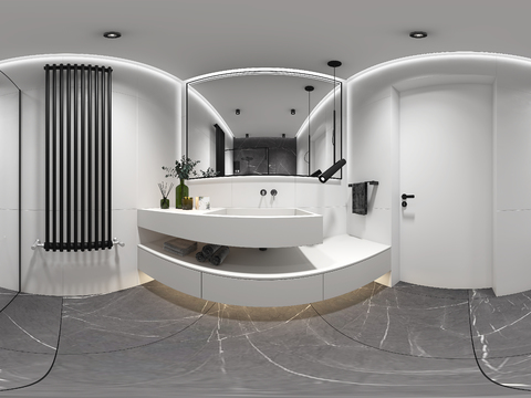  现代简约浴室卫生间vr全景3d模型 