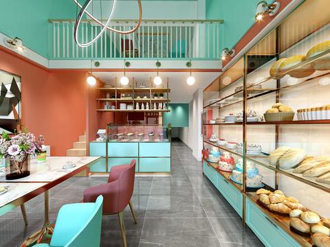  北欧蛋糕店面包店vr全景3d模型 
