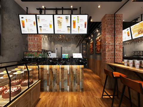  工业风蛋糕店全景3d模型 