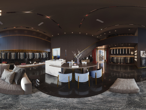  现代高级西装定制店cr全景3d模型 