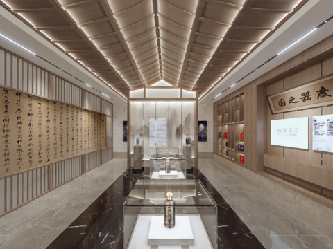  新中式酒馆vr全景3d模型 