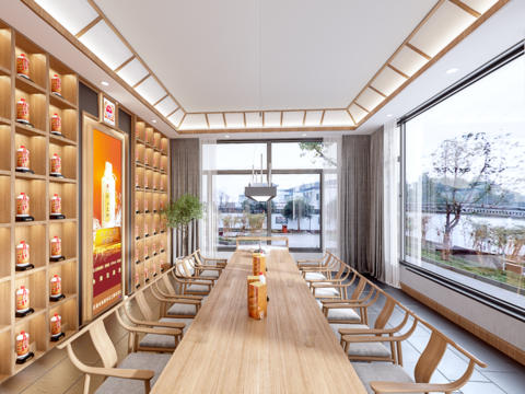  新中式酒业展厅vr全景3d模型 