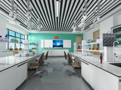  现代化学实验室vr全景3d模型 