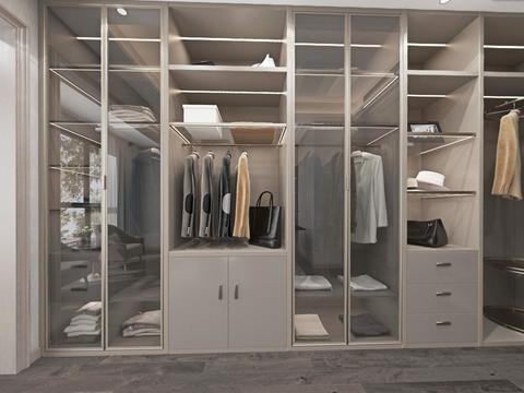  现代衣帽间vr全景3d模型 