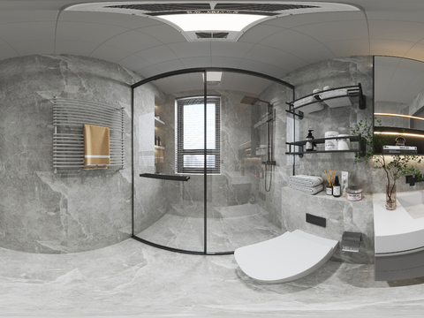  现代卫生间vr全景3d模型 