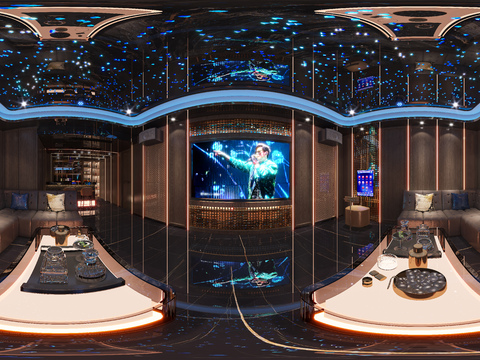  新中式ktv包厢 夜总会 酒吧vr全景3d模型 