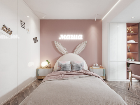  现代女孩房儿童房vr全景3d模型 