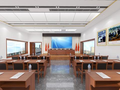  现代党员活动室vr全景3d模型 