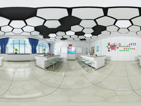  现代生物实验室vr全景3d模型 