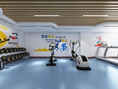  现代健身房瑜伽室乒乓球室vr全景3d模型 