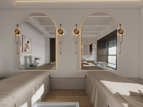  现代轻美容院护理室vr全景3d模型 