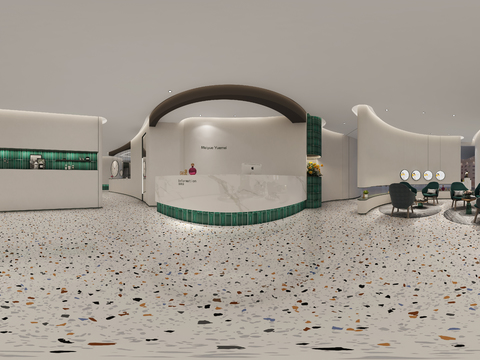  美容院大厅 休息区vr全景3d模型 