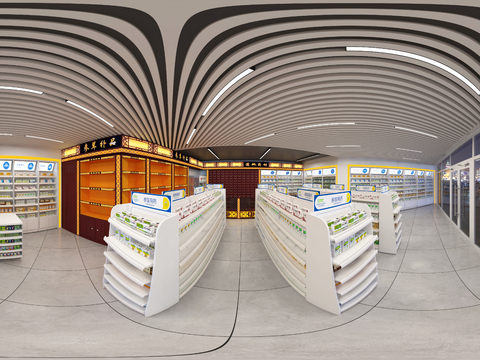  西药店vr全景3d模型 