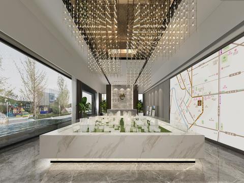  现代售楼部vr全景3d模型 