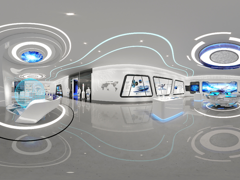  现代科技展厅CR全景3d模型 