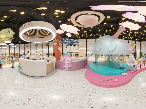  现代儿童培训机构cr全景3d模型 