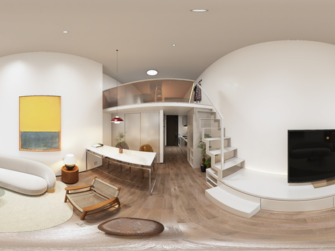  现代公寓 loft公寓vr全景3d模型 