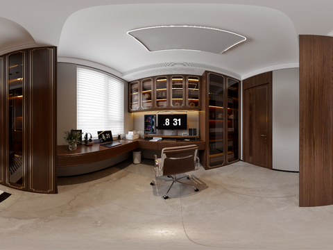  新中式衣帽间vr全景3d模型 