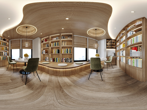  党建阅览室vr全景3d模型 