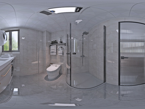  现代卫生间 浴室vr全景3d模型 