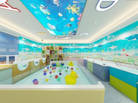  现代母婴中心游泳馆vr全景3d模型 