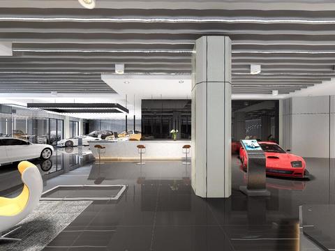  现代汽车展厅全景3D模型 