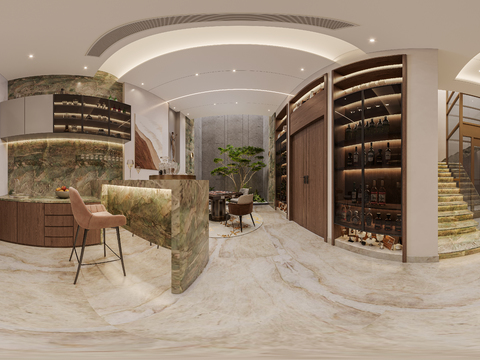  别墅玄关 门厅cr全景3d模型 