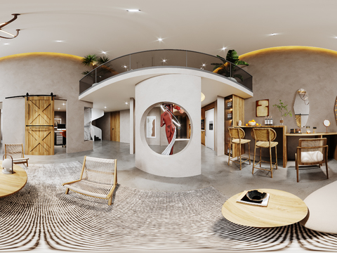  侘寂风美容院cr全景3d模型 