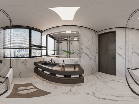  现代卫生间 浴室vr全景3d模型 