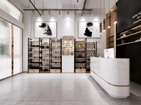  现代鞋店vr全景3d模型 